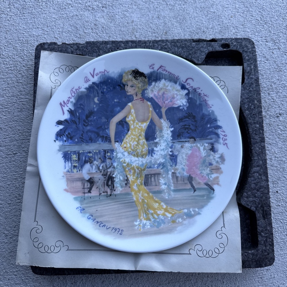 Limoges 8.5" "Marlene The Vamp 1935" Vintage Porcelain Plate